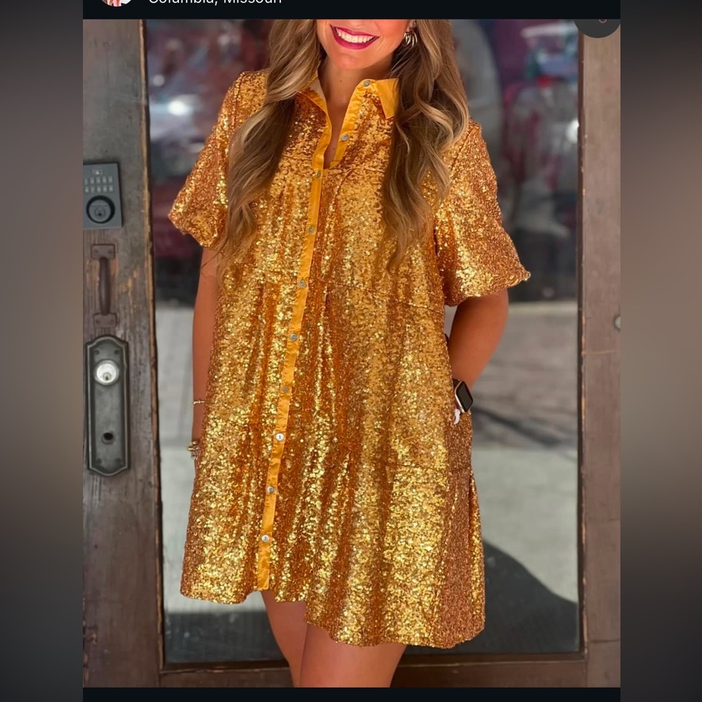 Gold Sequin Dress